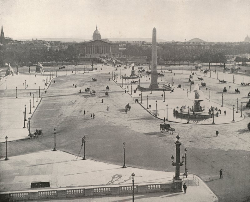 Párizs: Déli kilátás a Place de la Concorde-ra (f/w fotó) alkotó: French Photographer