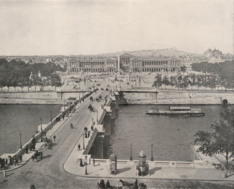 Párizs: Kilátás a Place de la Concorde-ra északra nézve (f/w fotó) alkotó: French Photographer