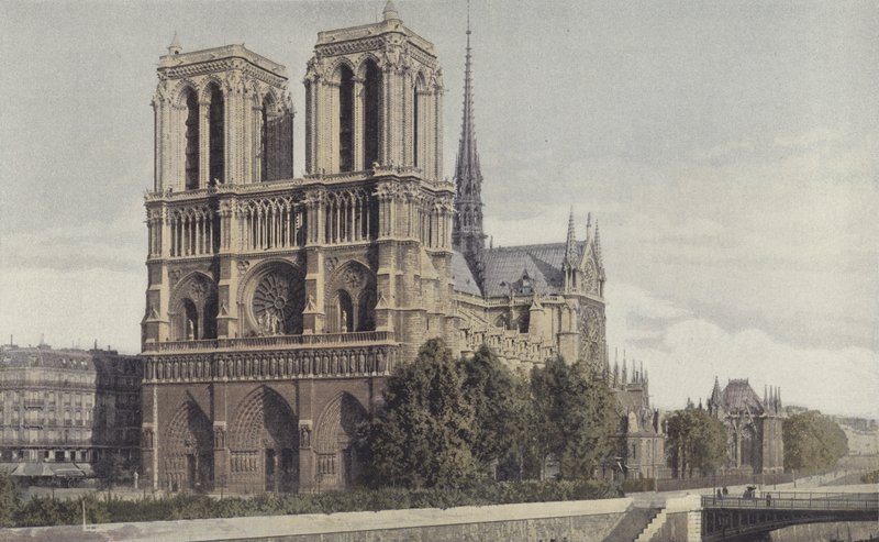 Párizs, Notre-Dame templom, kilátás a homlokzatra O alkotó: French Photographer