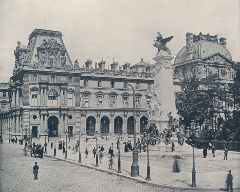 Párizs: Gambetta emlékműve a Louvre udvarában (f/w fotó) alkotó: French Photographer