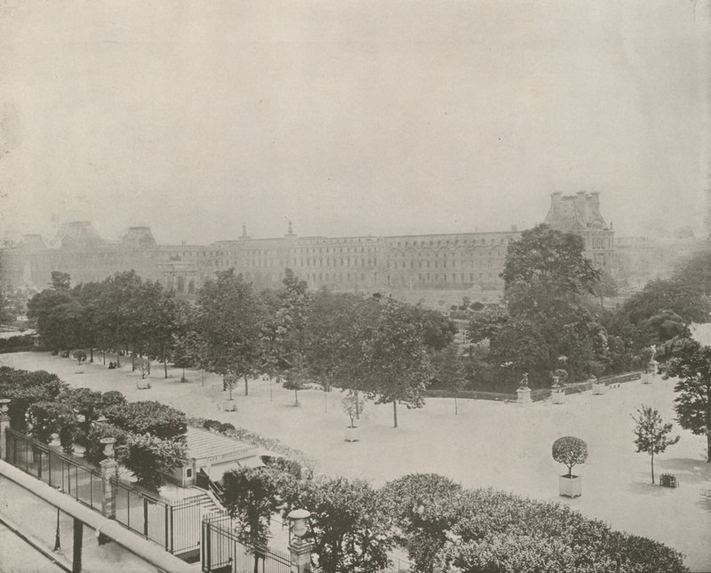 Párizs: Kert a Tuileries-palotával szemben (f/w fotó) alkotó: French Photographer