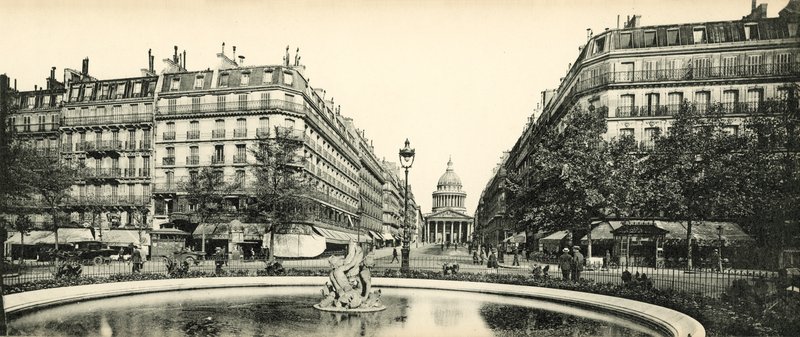 Párizs, a Pantheon és a Soufflot Street, a Pantheon és a Soufflot Street alkotó: French Photographer