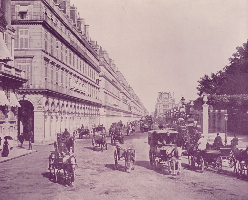 Párizs: Rue de Rivoli, keletre néz, a Place de la Concorde felől (f/w fotó) alkotó: French Photographer