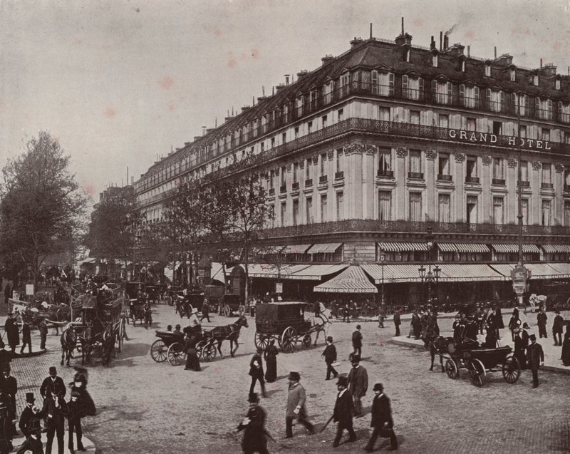 Párizs: A Grand Hotel és a Cafe de la Paix (f/w fotó) alkotó: French Photographer