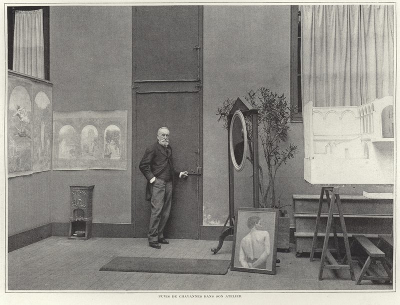 Pierre Puvis de Chavannes a műhelyében alkotó: French Photographer