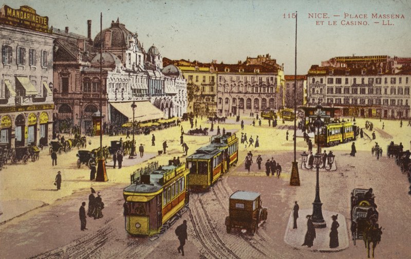 Place Massena és a kaszinó, Nizza (színes fotó) alkotó: French Photographer