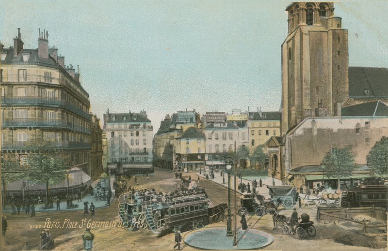 Place St Germain des Pres, Párizs. 1913-ban feladott képeslap. alkotó: French Photographer