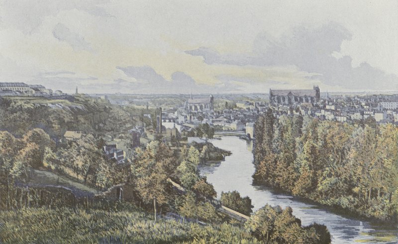 Poitiers, Általános nézet, a Clain g-partjának lejtőiről alkotó: French Photographer