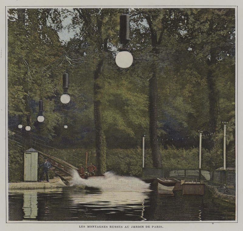 Hullámvasút a Jardin de Paris-ban (színes fotó) alkotó: French Photographer