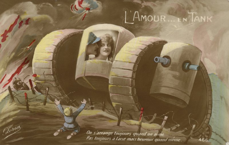 Romantika egy tankban (színes fotó) alkotó: French Photographer