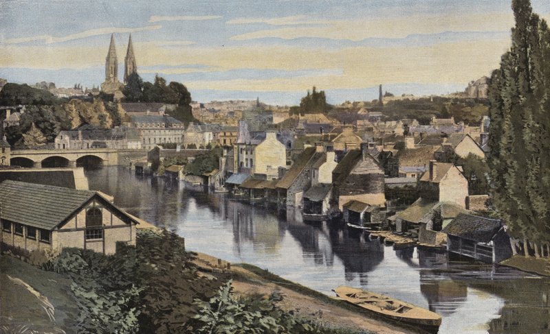 Saint-Lo, Általános nézet a Vire partjáról alkotó: French Photographer