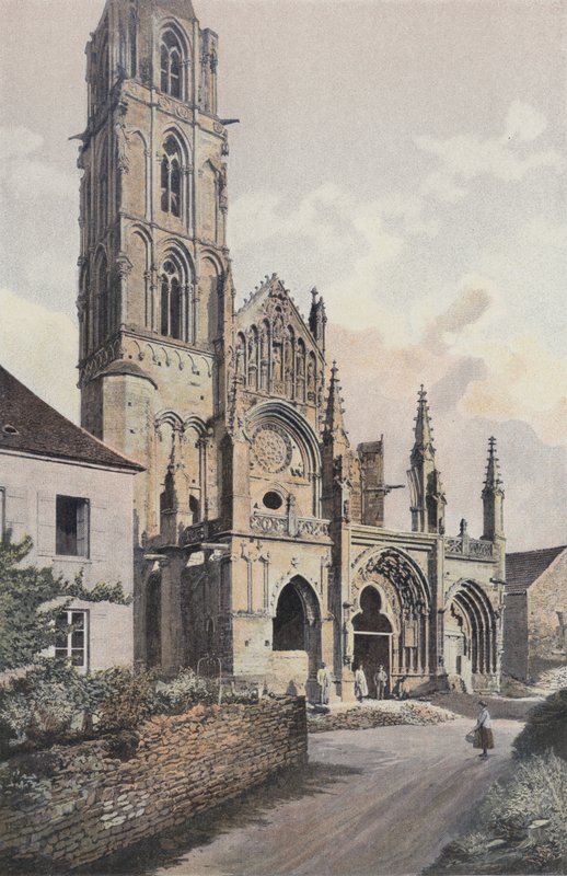 Saint-Pere-sous-Vezelay, templom, ÉNy-i homlokzat (restaurálás előtt) alkotó: French Photographer
