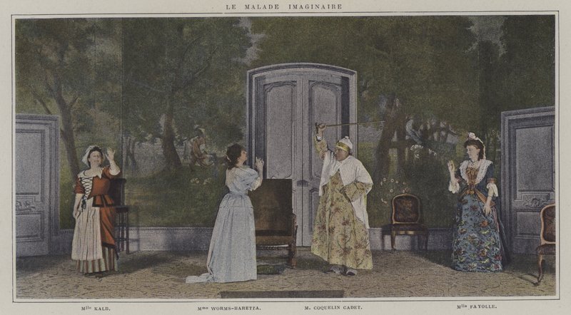 Jelenet a Le Malade Imaginaire című produkcióból, Moliere (színes fotó) alkotó: French Photographer