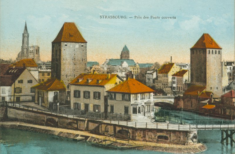 Strasbourg: Pres des Ponts couverts (színes fénykép) alkotó: French Photographer