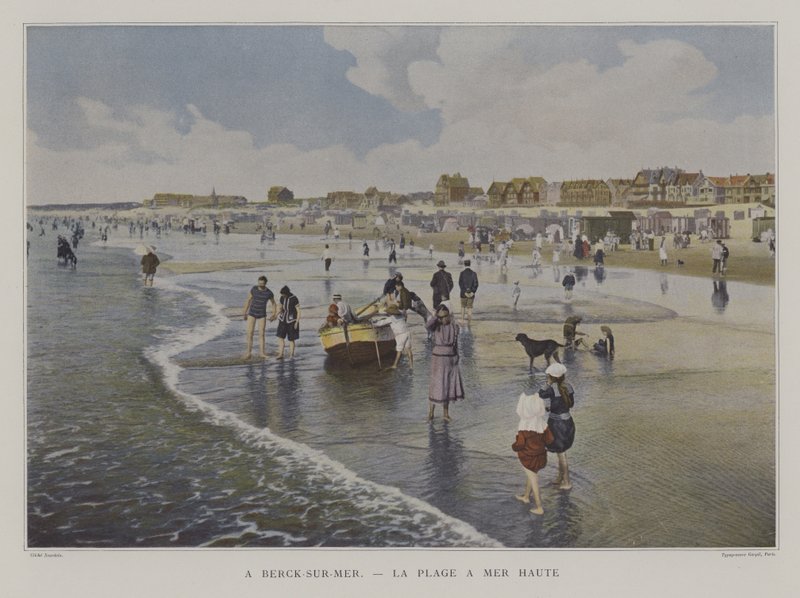 A strand dagálykor, Berck-sur-Mer, Franciaország (színes fotó) alkotó: French Photographer
