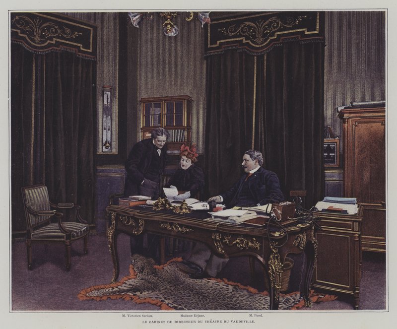 A Theatre du Vaudeville igazgatójának irodája, Párizs (színes fotó) alkotó: French Photographer