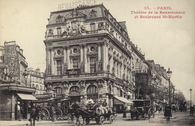 Theatre de la Renaissance és Boulevard St Martin, Párizs alkotó: French Photographer
