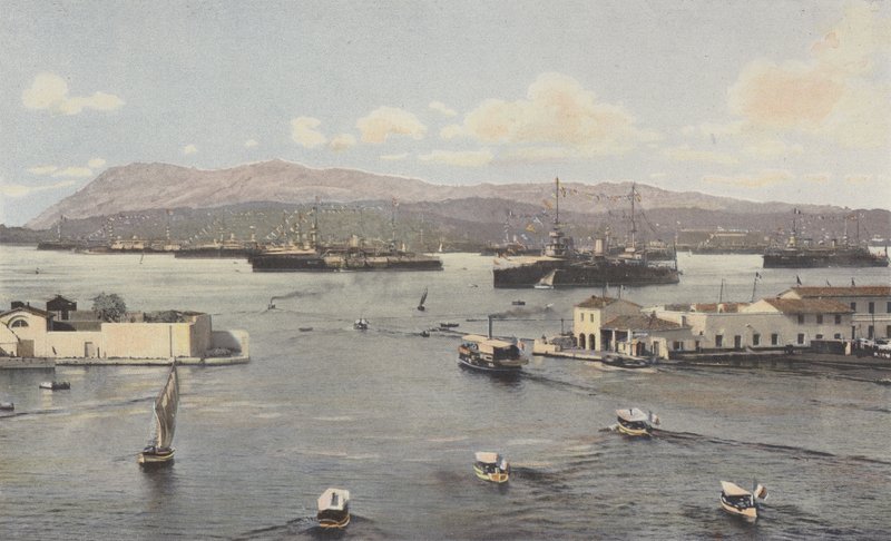 Toulon, Darse Vieille és Petite Rade, Kilátás a Quai de Cronstadtról alkotó: French Photographer