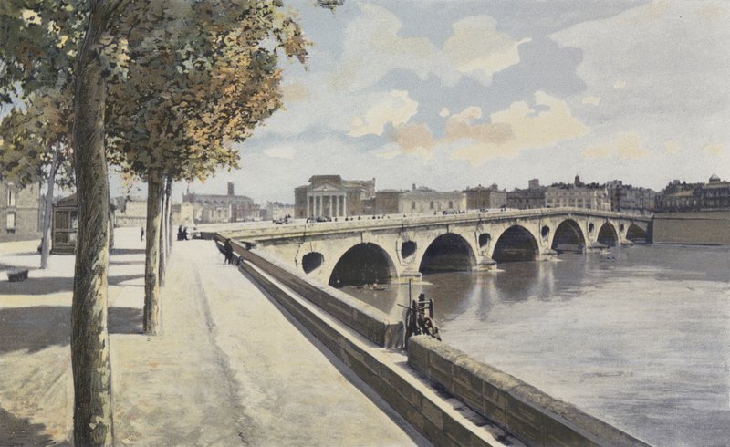 Toulouse, Pont-Neuf, Kilátás a Garonne bal partján a folyásiránnyal szemben alkotó: French Photographer