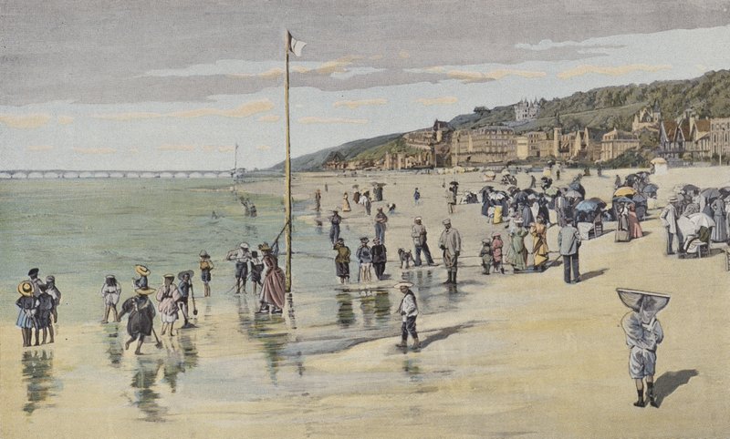 Trouville, A strand dagály idején alkotó: French Photographer