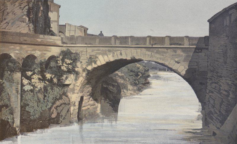 Vaison, római híd, upstream kilátás alkotó: French Photographer