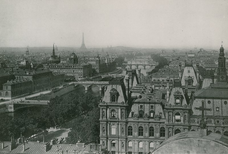 Kilátás a Szent Gervasról, a Hét hídról (fotómetszet) alkotó: French Photographer