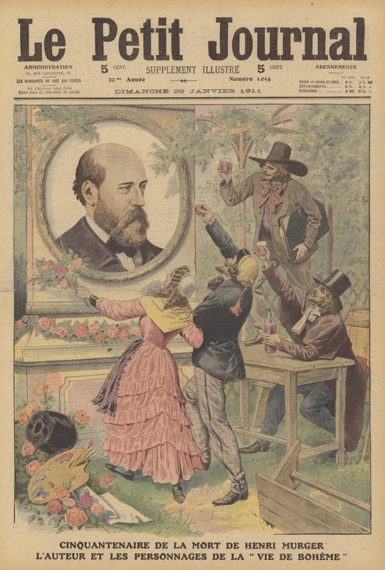 Henri Murger francia író halálának 50. évfordulója alkotó: French School