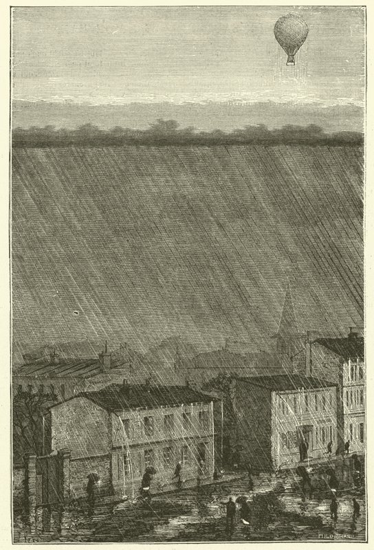 Egy léggömb az eső felett (metszet) alkotó: French School
