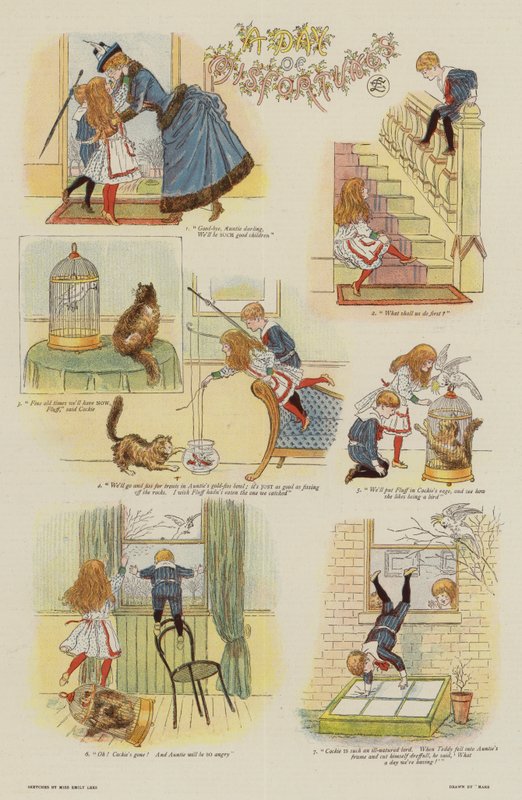 A szerencsétlenségek napja (színes litográfia) alkotó: French School