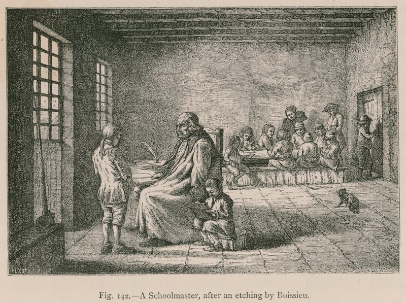 Iskolamester, Boissieu rézkarca után alkotó: French School
