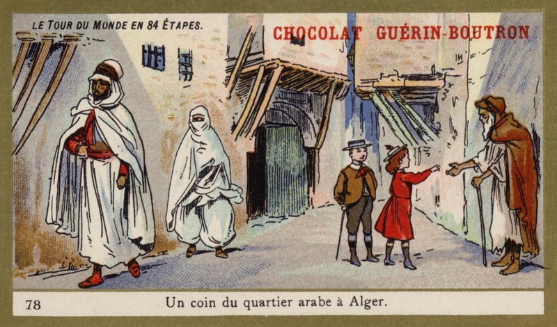 Az arab negyed egyik sarka, Algír (chromolitho) alkotó: French School
