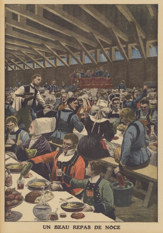 Szép esküvői lakoma Bretagne-ban (színes litó) alkotó: French School