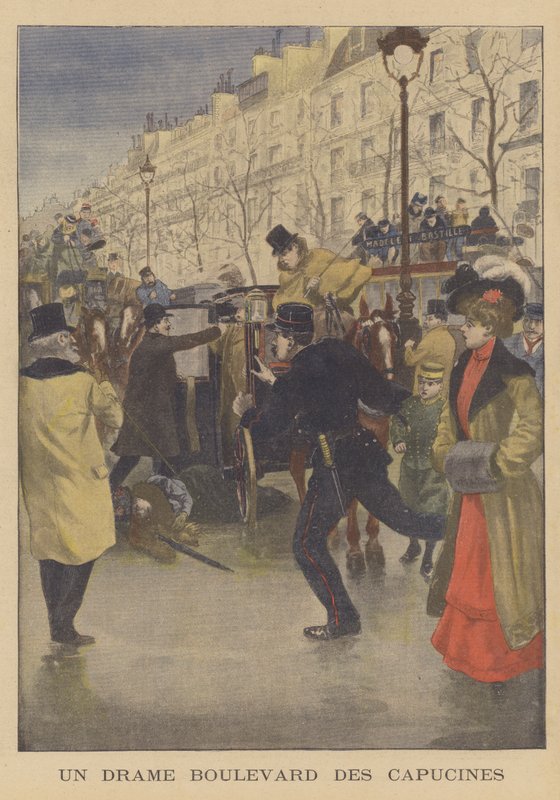Gyilkosság a Boulevard des Capucines-on, Párizs (színes litó) alkotó: French School