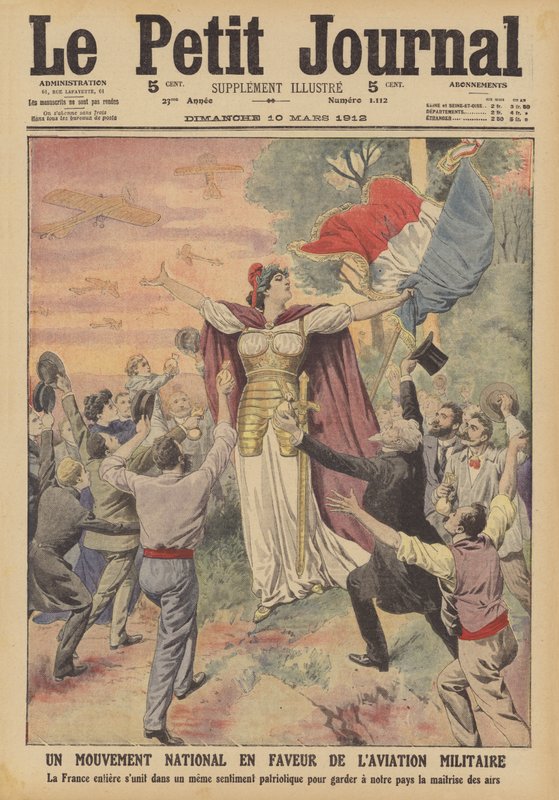 A katonai repülést támogató nemzeti mozgalom (színes litho) alkotó: French School