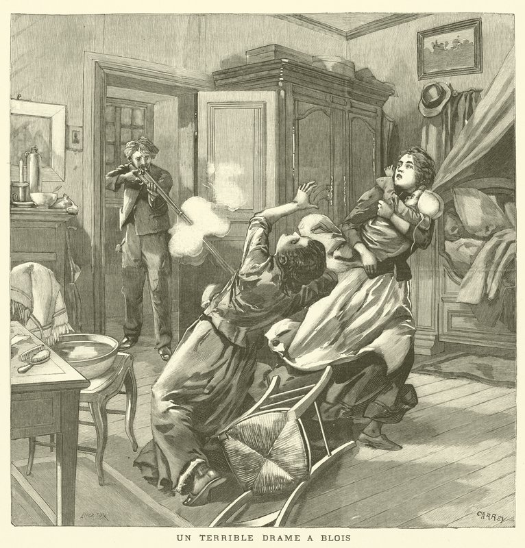 Szörnyű gyilkosság a franciaországi Bloisban (metszet) alkotó: French School