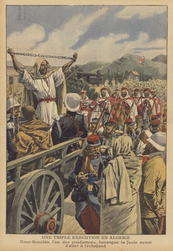 Háromszoros kivégzés Algériában (színes litho) alkotó: French School