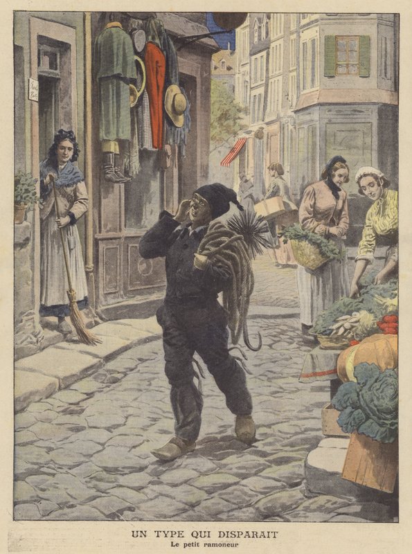 Eltűnő fajta: a kis kéményseprő (színes litho) alkotó: French School