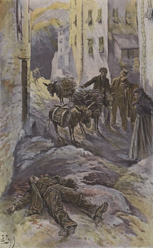Korzikai banditák áldozata (színes litho) alkotó: French School