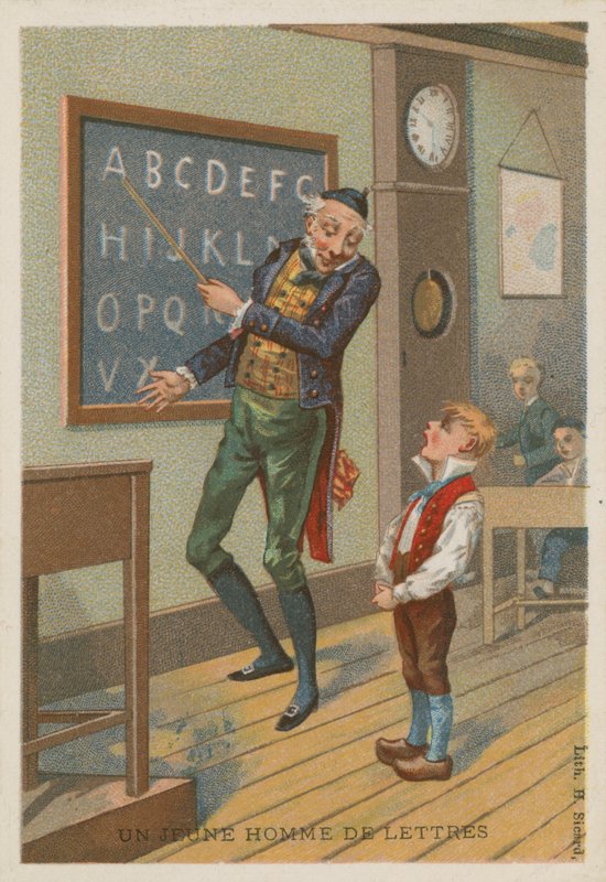 Betűs fiatalember alkotó: French School
