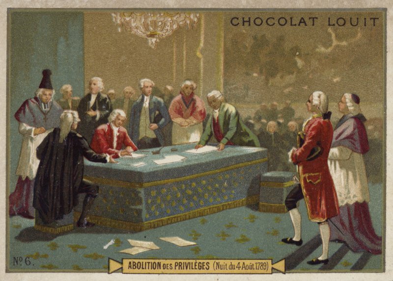A privilégiumok eltörlése az alkotmányozó nemzetgyűlés által, francia forradalom, 1789. augusztus 4. alkotó: French School