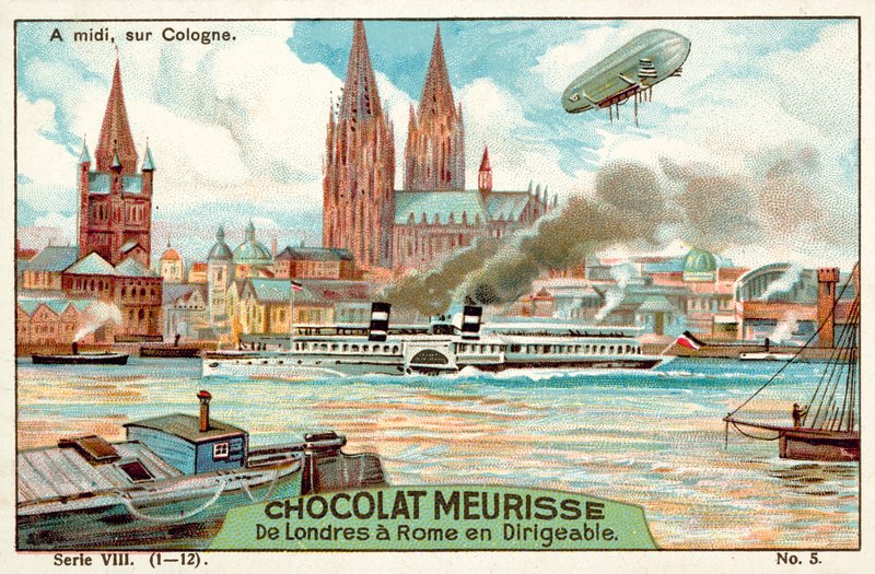 Köln felett délben (chromolitho) alkotó: French School