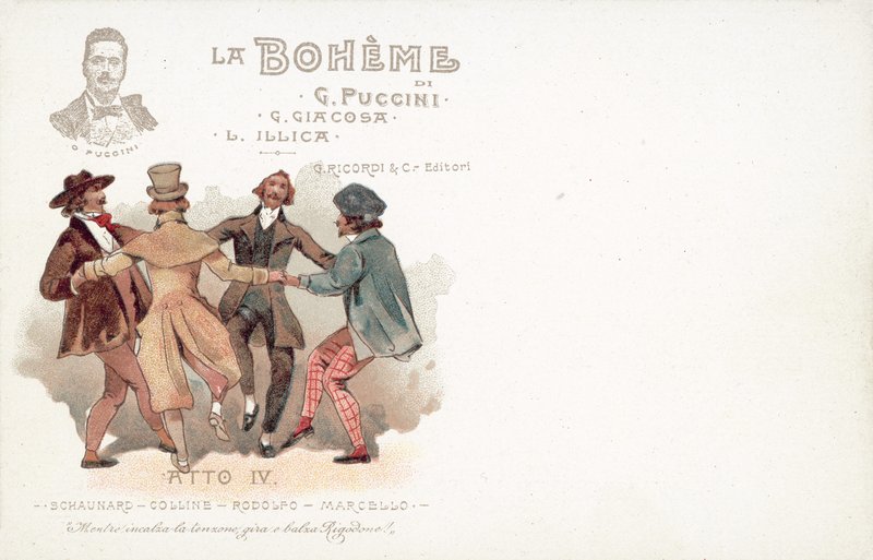 Negyedik felvonás, La Boheme (színes litó) alkotó: French School