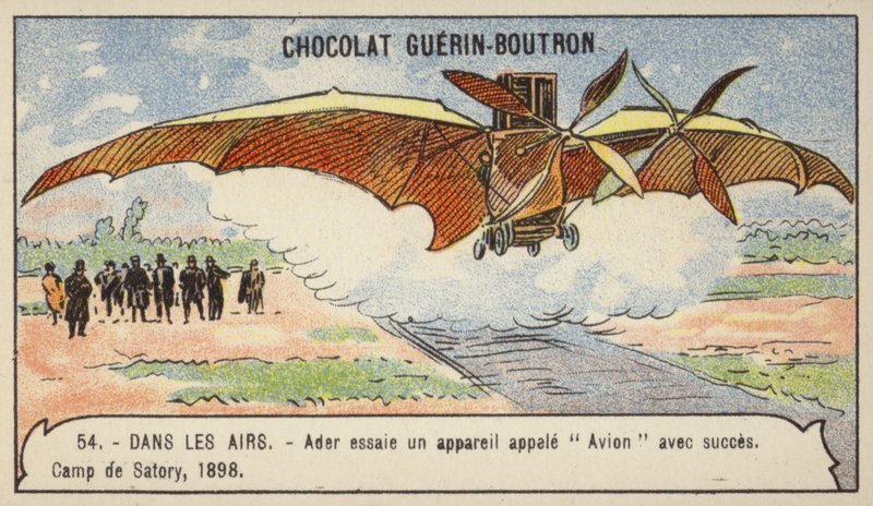 Ader sikeresen repül Avion repülőgépével, Camp de Satory, Franciaország alkotó: French School