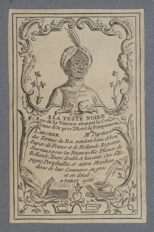 Reklám az A la Teste Noire íróasztalokhoz, Párizs, 1756 alkotó: French School