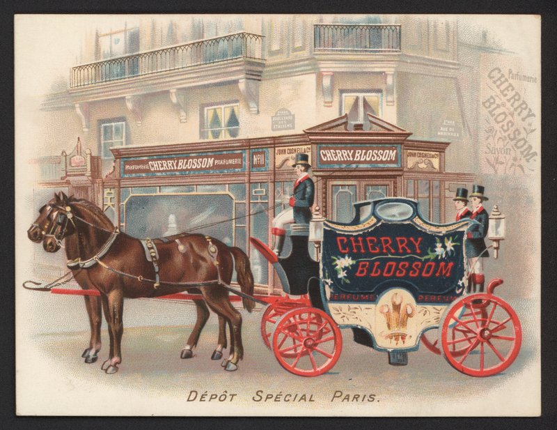 A Cherry Blossom parfüm (chromolitho) reklámja alkotó: French School