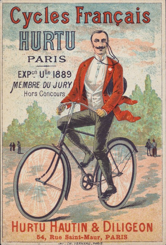 Hurtu Hautin & Diligeon kerékpárok hirdetése, Párizs (színes litó) alkotó: French School
