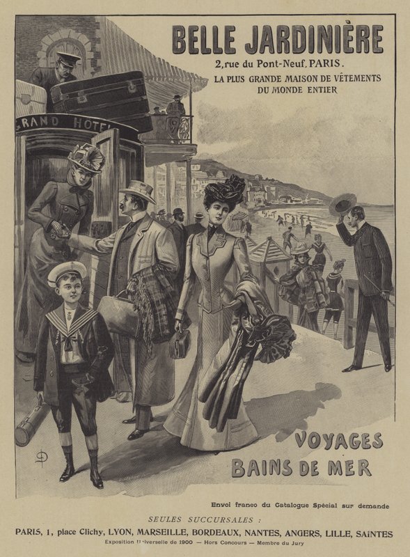 A párizsi Belle Jardiniere ruhaüzlet reklámja (litho) alkotó: French School