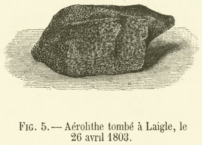 Aerolithe vízesés Laigle-ben, 1803. április 26. (metszet) alkotó: French School