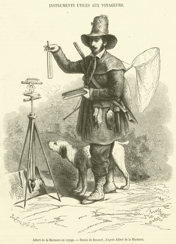 Albert de la Marmora egy utazáson (metszet) alkotó: French School