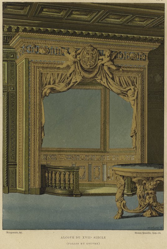 Alcove, Louvre-palota, Párizs, 17. század alkotó: French School
